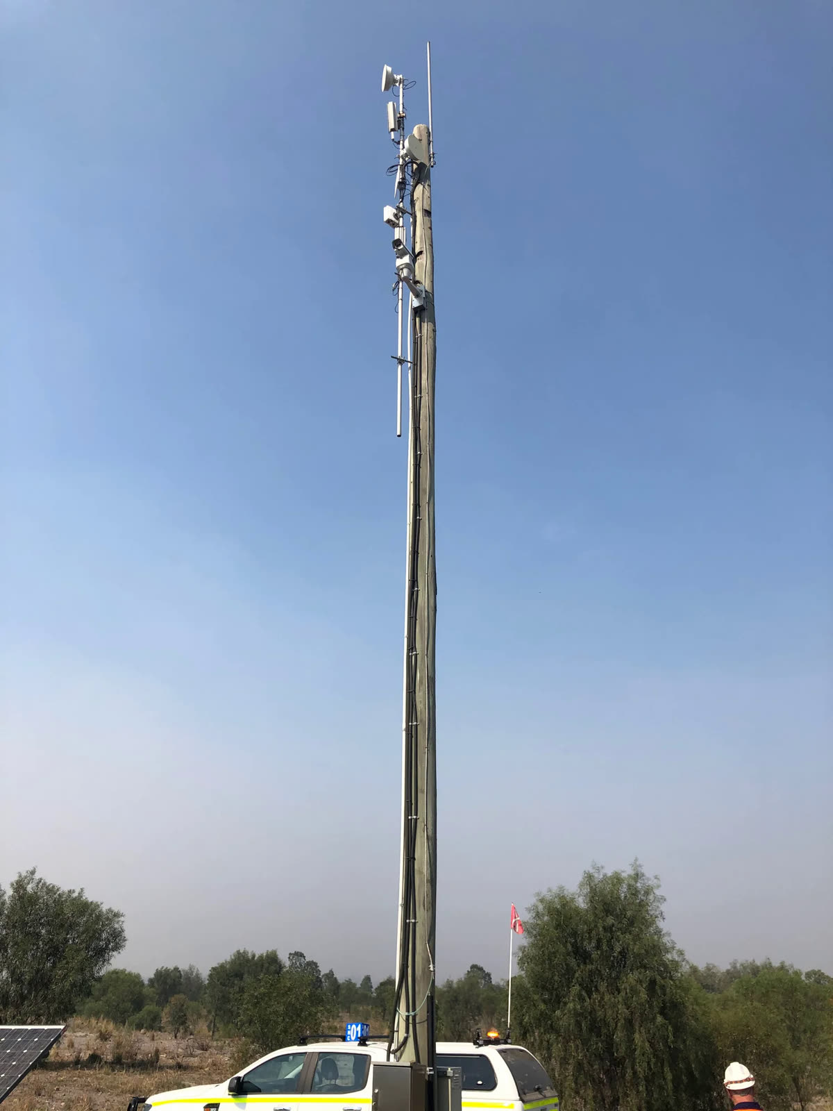 Industrial wireless installation on a communications pole